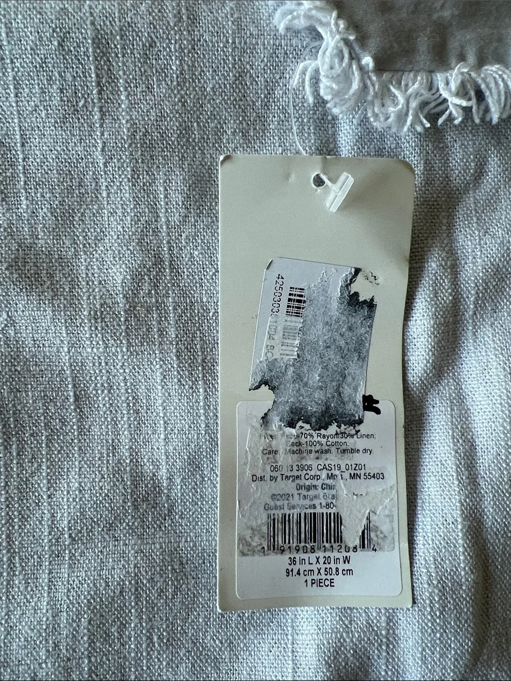 CASALUNA Heavyweight Linen Blend Light Gray Fringed king sham